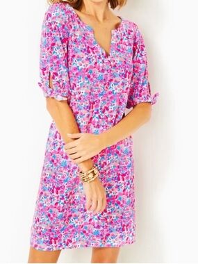 Lilly Pulitzer Baby Bloomer Easley T-Shirt Dress Floral Printed